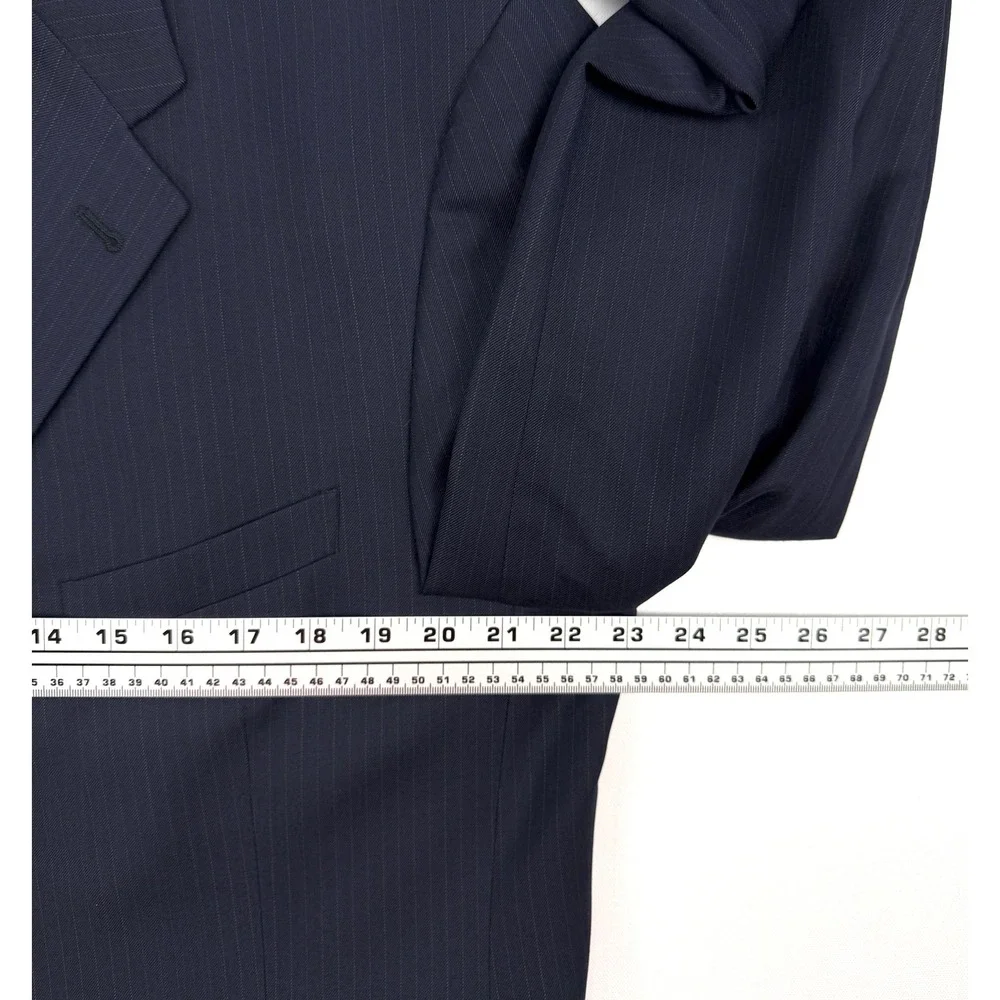 Joseph Abboud Mens 44R Navy Pinstripe Sports Coat Vintage Wool Jacket #1795